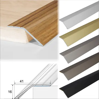 SELF ADHESIVE ANODIZED ALUMINIUM DOOR FLOOR BAR EDGE TRIM THRESHOLD 41mm    A47 • £4.99