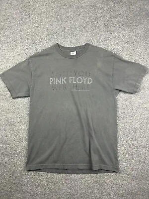 Vintage Y2K Pink Floyd T Shirt Men's Large Gray Wish You Were Here Alstyle Crew • $18.75