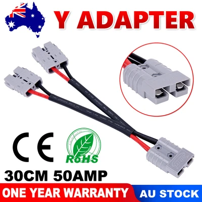 $14.45 • Buy 50Amp For Anderson Plug Connector Double Y Adaptor 1 To 2 6mm Automotive Cable