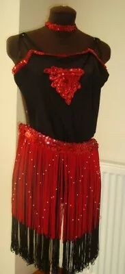 Lycra Charlston Costume Fancy Dress Stage Adult Or Large Child Fringed Skirt  • £15