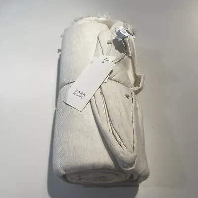 $169.99 • Buy Zara Home Multi Function Cotton/Linen Blanket 90.5 X 98.6 In White