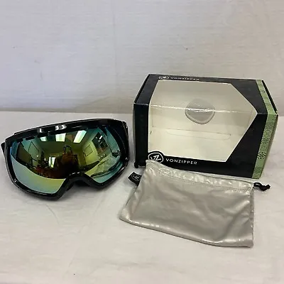 VonZipper Feenom Snow Sport Goggles Black Gloss Frame W/ Gold Chrome Lens • $87