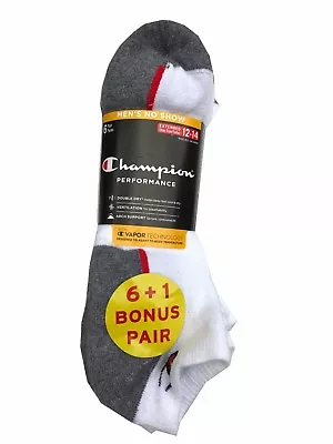 Champion Double Dry® Performance Men's No-Show Socks Extend Size 12-14 NEW!! • $13.99