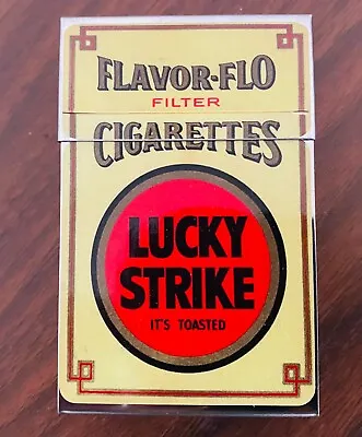 Lucky Strike Themed Metallic Silver Flip Top 100'S Cigarette Case UNBRANDED • $13.95