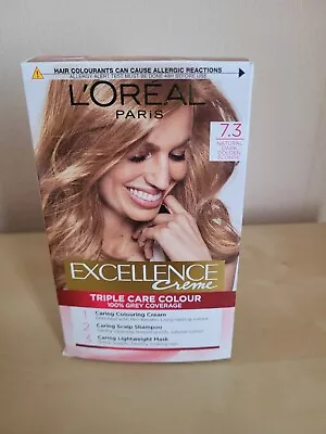 L'Oreal Paris Excellence Creme Permanent Hair Dye 7.3 Dark Golden Blonde F POST • £8.99