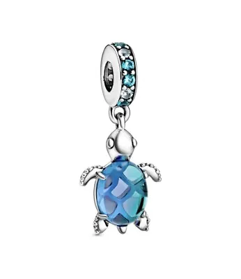 Blue Murano Sea Turtle Charm Genuine  Sterling Silver 925 + Gift Pouch • £8.99