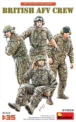 MiniArt 1/35 37059 British AFV Armoured Fighting Vehicles Crew (4 Figures) • $21.80