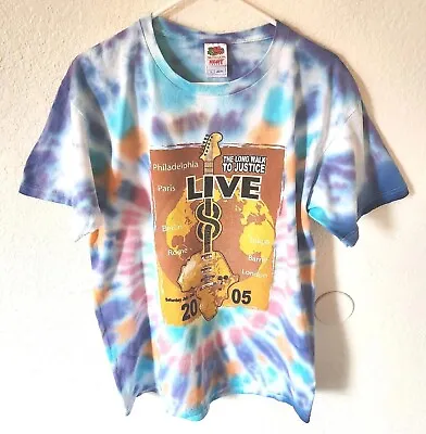 Vintage Live Aid 8 2005 World Tour Concert T Shirt Tie Dye Adult Large Tee • $34.95