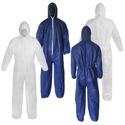 £5.38 • Buy Disposable Coverall Overall Boilersuit Hood Painters Protective Suit WHITE BLUE