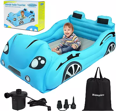 Inflatable Toddler Travel Bed With Safety BumperPortable Racecar Toddler Bed 4 • $86.75