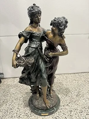 Two Sisters Bronze Statue By Auguste Moreau • $1000