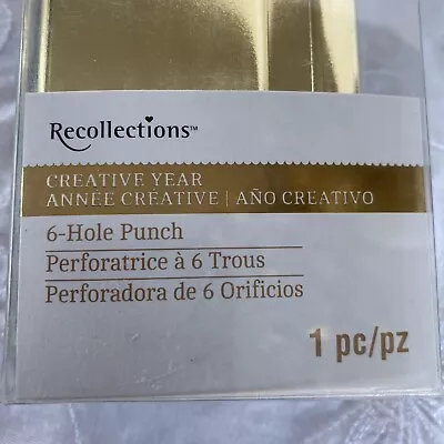 Recollections 6 Hole Paper Punch Gold Tone New In Box Creative Year Day Planner • $8.23