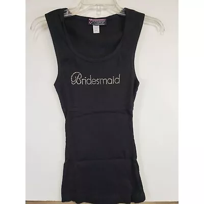 Girl Extraordinare Black Bling Bridesmaid Small Tank Top New • $14.99