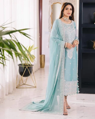 £59.99 • Buy 💯 ASIM JOFA 2023 Embroidered Latest Maahru  Limelight Sapphire Maria B Eid