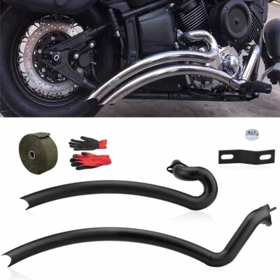 $135 • Buy Shortshots Staggered Exhaust Muffler Pipe System For Yamaha V Star 1100 XVS1100
