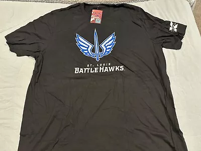 NEW XFL St. Louis Battlehawks Logo Shirt T-Shirt Size 3X Black UFL Men Women • $14.95