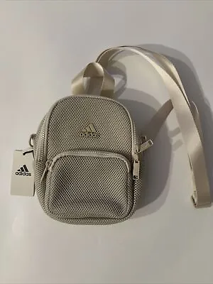 Adidas Women's Air Mesh Mini Travel Backpack & Crossbody Adjustable Bag - Beige • $51.27