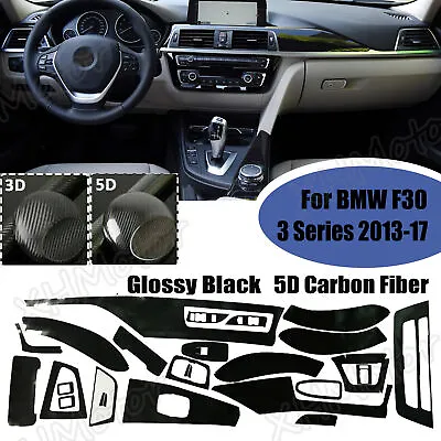 1 Set 5D Carbon Fiber Interior Trim Decal Sticker For BMW 3 Series 2013-2017 F30 • $34.99