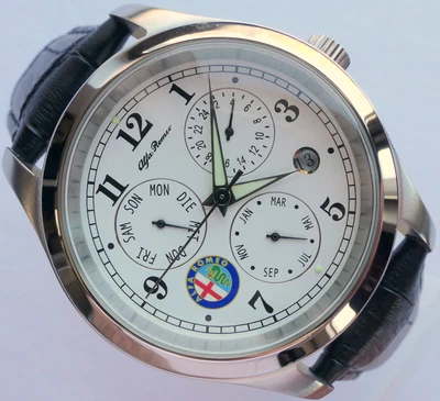 $597.08 • Buy Alfa Romeo Classic Car Accessory Triple Calendar Made In Germany Automatic Watch