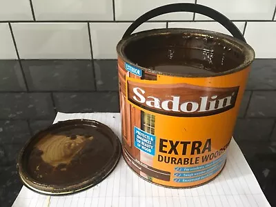 Sadolin Extra Durable Woodstain AFRICAN WALNUT 2.5 L Used Tin • £40