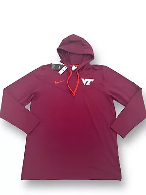 NWT Nike NCAA Virgina Tech Men's Onfield Light Weight Hoodie Red Size L • $39.99