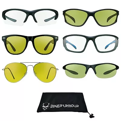 HD Night Driving Glasses Clear Yellow LensMotorcycle Target Shooting Sunglasses • $15.52