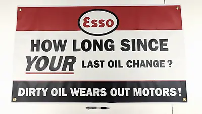 Esso Oil Change '50s Vintage Style Dealer Promo Shop Display Banner Gas Oil • $58.89