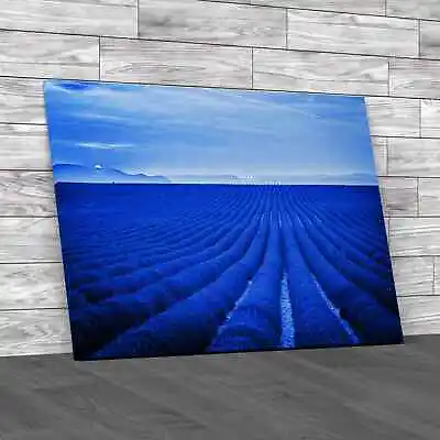 Lavender Field At Sunset Provence Blue Canvas Print Large Picture Wall Art • £14.95