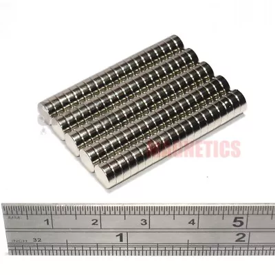 100 Magnets 6x2 Mm N52 Neodymium Disc Small Strong Craft Magnet 6mm Dia X 2mm • £10.79