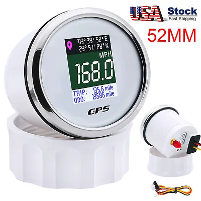 $49.19 • Buy 2  52mm Digital GPS Speedometer Gauge With LCD Odometer For Car Boat Motorcycle 