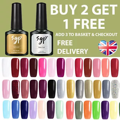 SGP Nail Gel Nail Polish UV LED Soak Off 165+ Colour Nail Varnish Top Base Coat  • £3.95