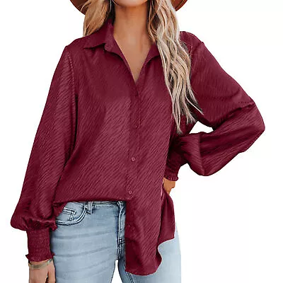 Office Shirt Temperament Lantern Long Sleeve Female Elegant Office Blouse Shirt • $40.73