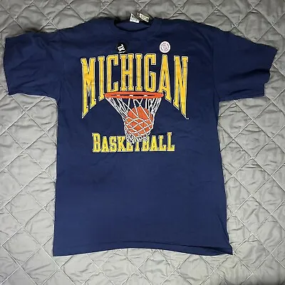 VINTAGE Michigan Wolverines Shirt Mens Extra Large Blue Fab 5 Galt Sand Fab 5 • $32.99