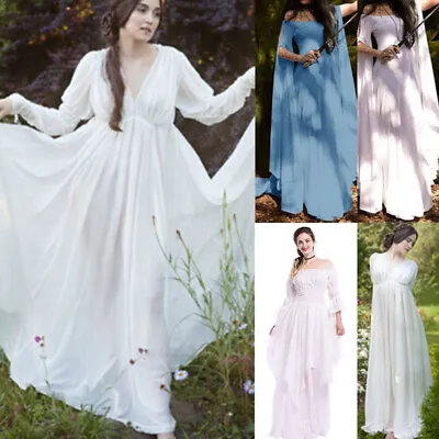 Women Medieval Dress Vintage Style Renaissance Long Dress Women Cosplay Gown • $29.59