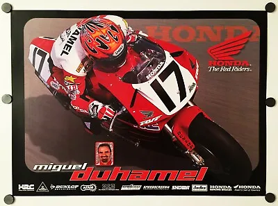 Motorcycle Poster 1996 Honda RVF750 RC45 Miguel DuHamel Superbike AMA • $7.95