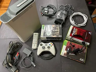 Microsoft Xbox 360 White Console Bundle 10 Games 60 GB HDD Tested Clean EC • $200