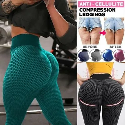 £9.49 • Buy Women Anti-cellulite YOGA PANTS Push Up Tik Tok Leggings Bum Butt Lift Sport Gym