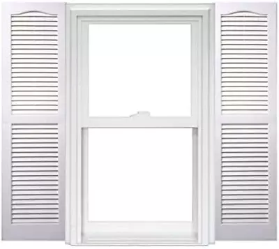 Homeside Open Louver Vinyl Shutters (1 Pair) 14-1/2In. X 51In. - 930 White • $94.99