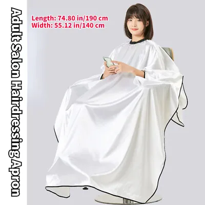 $28.99 • Buy Adult Salon Hairdressing Apron Waterproof Barbers Hair Cutting Gown Capes White
