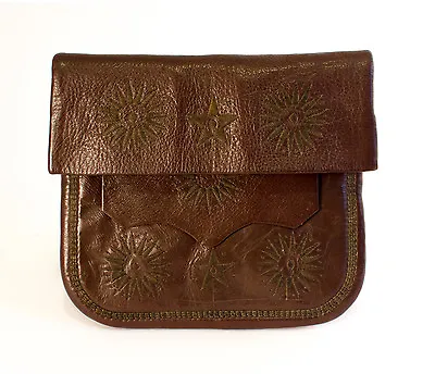 Vintage Moroccan Traditional Leather Messenger Bag Boho • $155