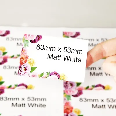 £2.99 • Buy Personalised 83x53mm Stickers Extra Large XL Address Labels/Company Name Sticker