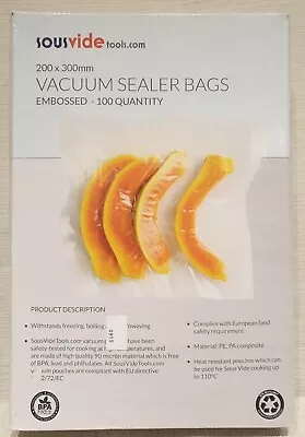 £14 • Buy Sousvide Tools Embossed Vacuum Sealer Bags 200x300mm X 100