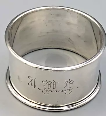 International Sterling Silver Napkin Ring 1  Wide Band Monogrammed • $36