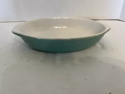 Vintage Aqua  Small Ceramic Casserole Dish Similar To Fiesta • $5.99