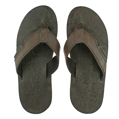 £19.95 • Buy Mens Urban Beach Thar Brown Leather Toe Post Flip Flop Beach Sandals