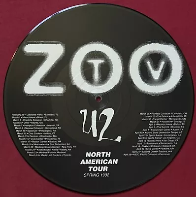 U2~zoo Station~ Rare Promo Only Picture Disc Lp Record (north America Tour 1992) • $99