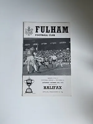 RARE FULHAM V HALIFAX TOWN FOOTBALL PROGRAMME • £4.50