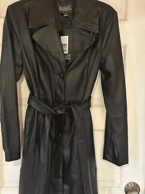 Badgley Mishka Vegan Leather Trench Coat Black • $79