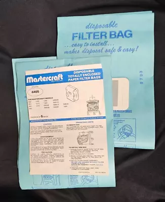 Mastercraft 4465 Wet / Dry Vacuum Bags 2 Pack Genuine Mastercraft FREE SHIPPING! • $14.77