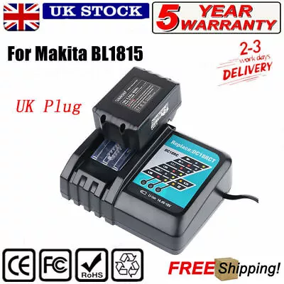 Rapid Battery Charger For Makita LXT DC18RC BL1830 BL1840 BL1850 BL1860 18V UK • £16.89